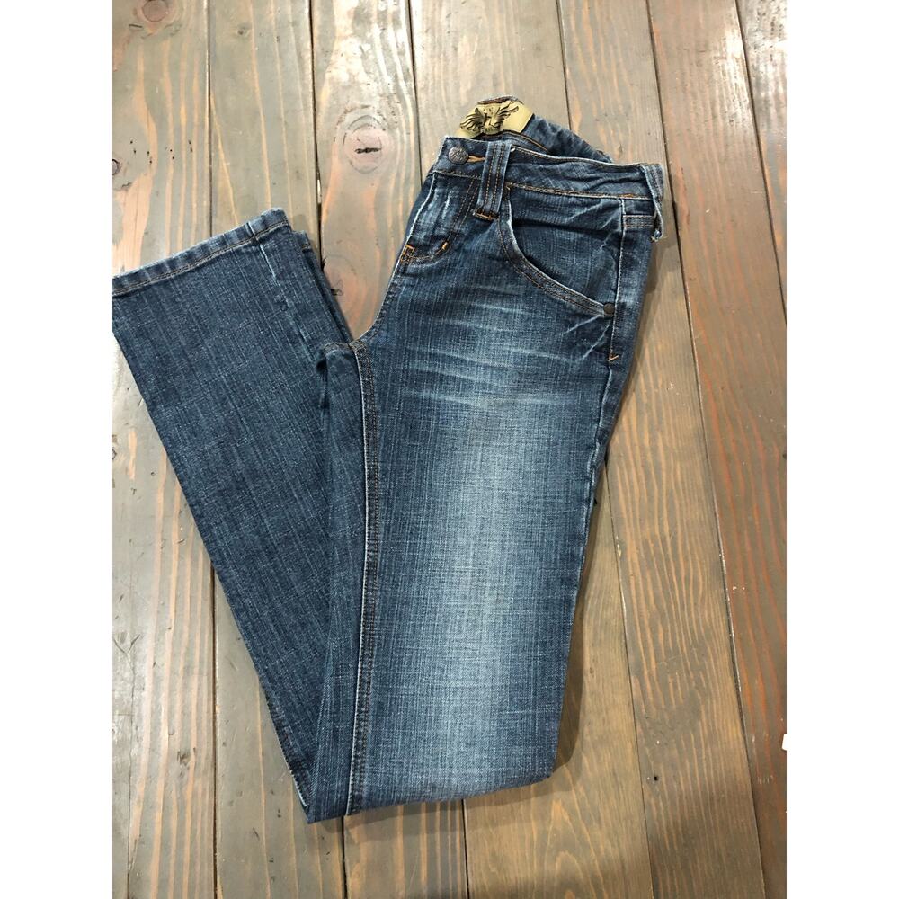 Hint straight leg faded jeans women's size 5 wide belt loop